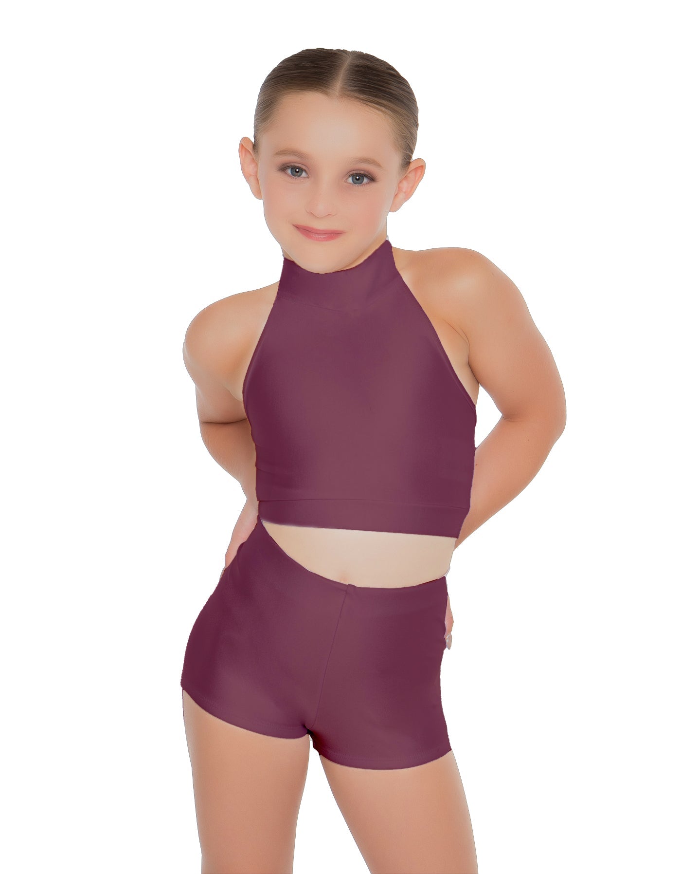 Solid Lycra Halter Crop Top