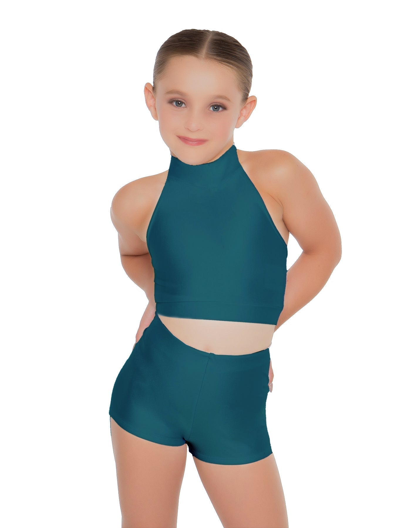 Solid Lycra Halter Crop Top