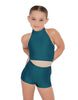Solid Lycra Halter Crop Top