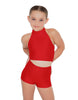 Solid Lycra Halter Crop Top
