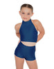 Solid Lycra Halter Crop Top