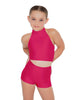 Solid Lycra Halter Crop Top