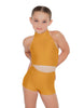 Solid Lycra Halter Crop Top