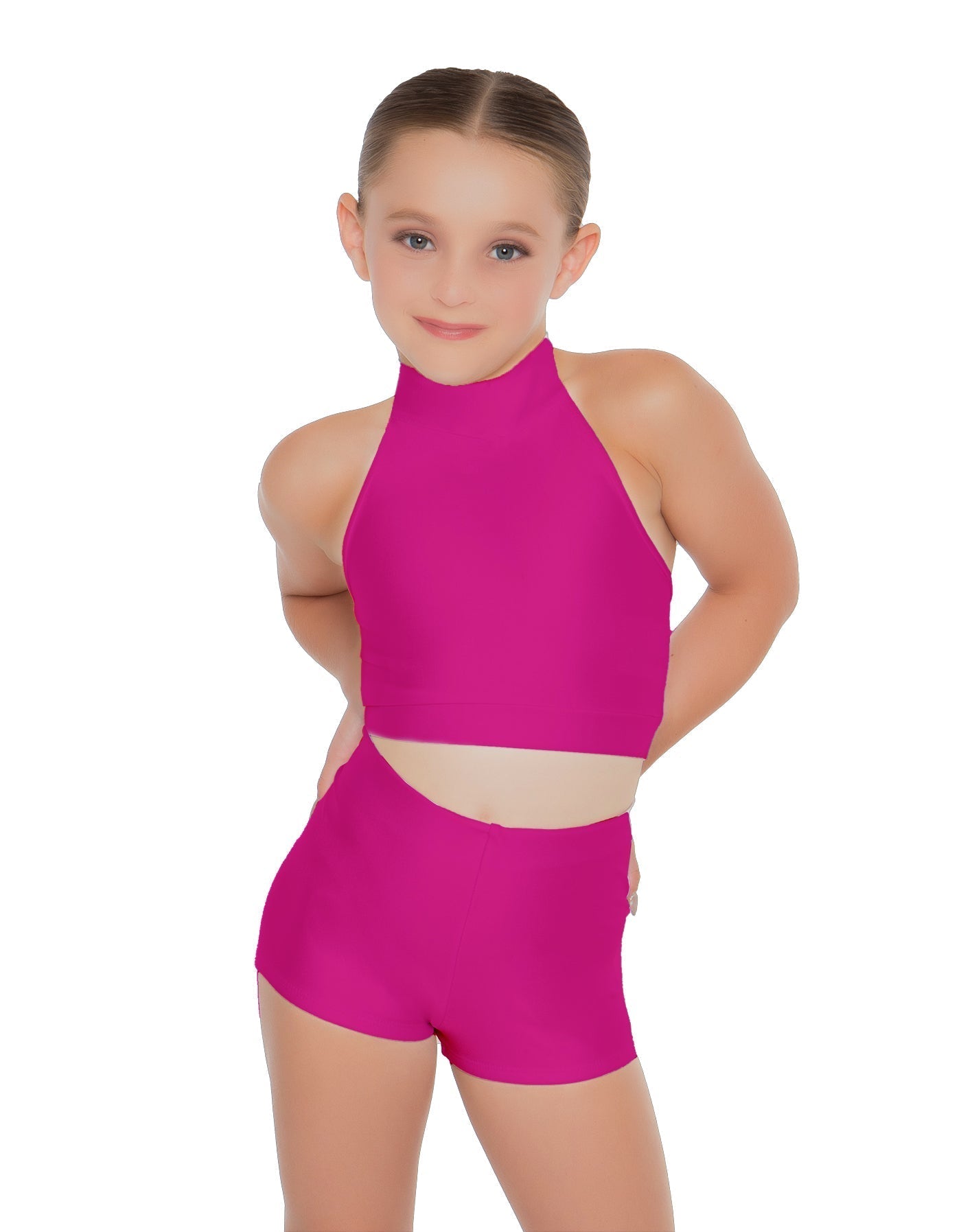 Solid Lycra Halter Crop Top