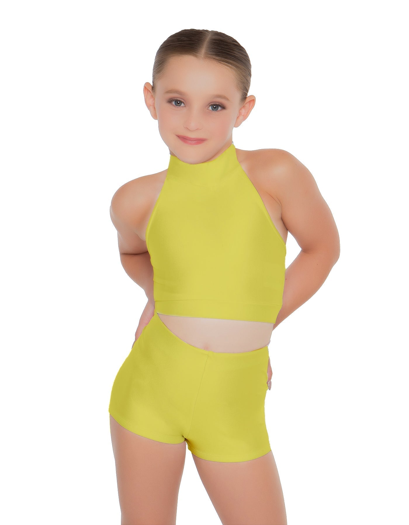 Solid Lycra Halter Crop Top
