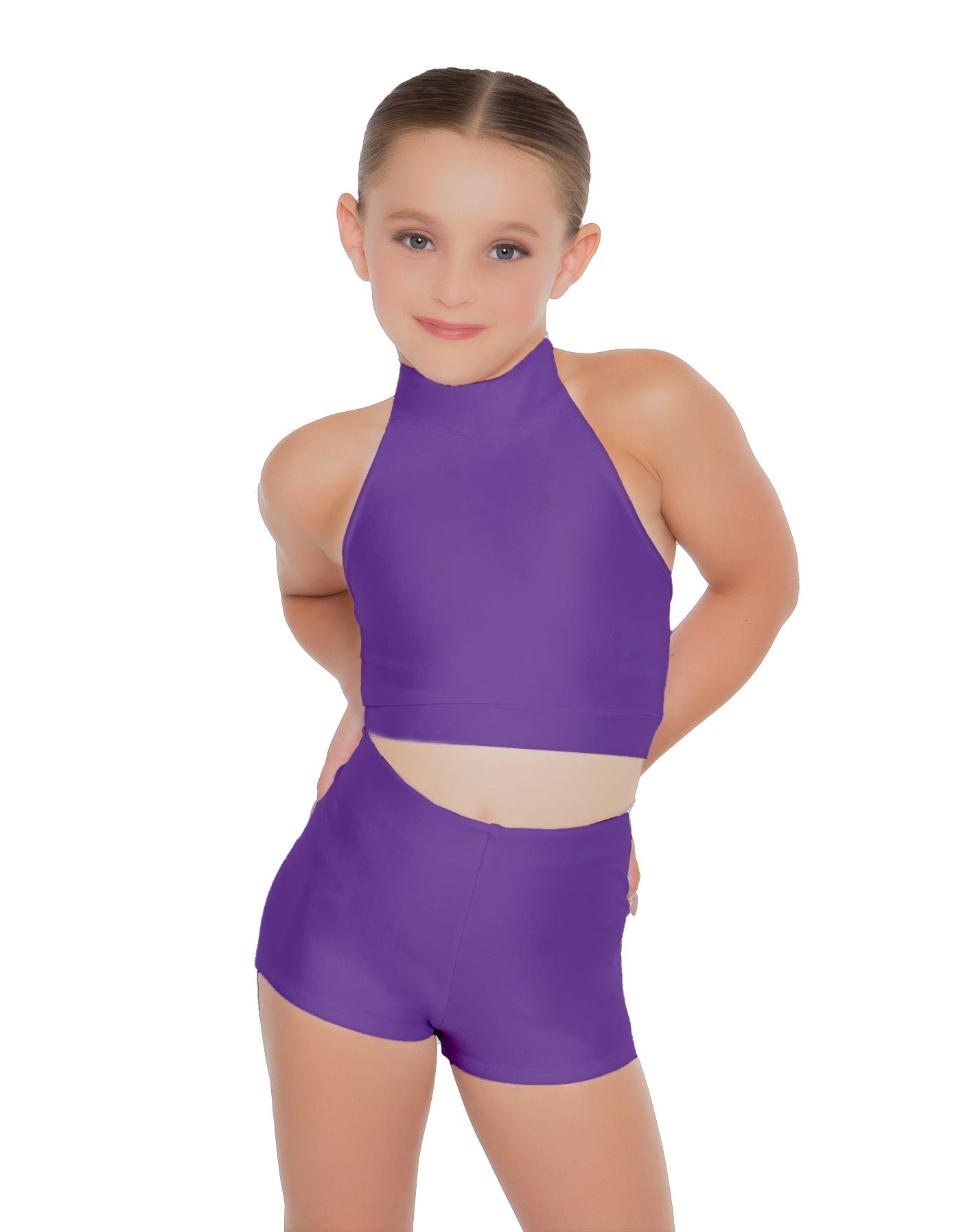 Solid Lycra Halter Crop Top