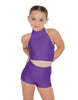 Solid Lycra Halter Crop Top