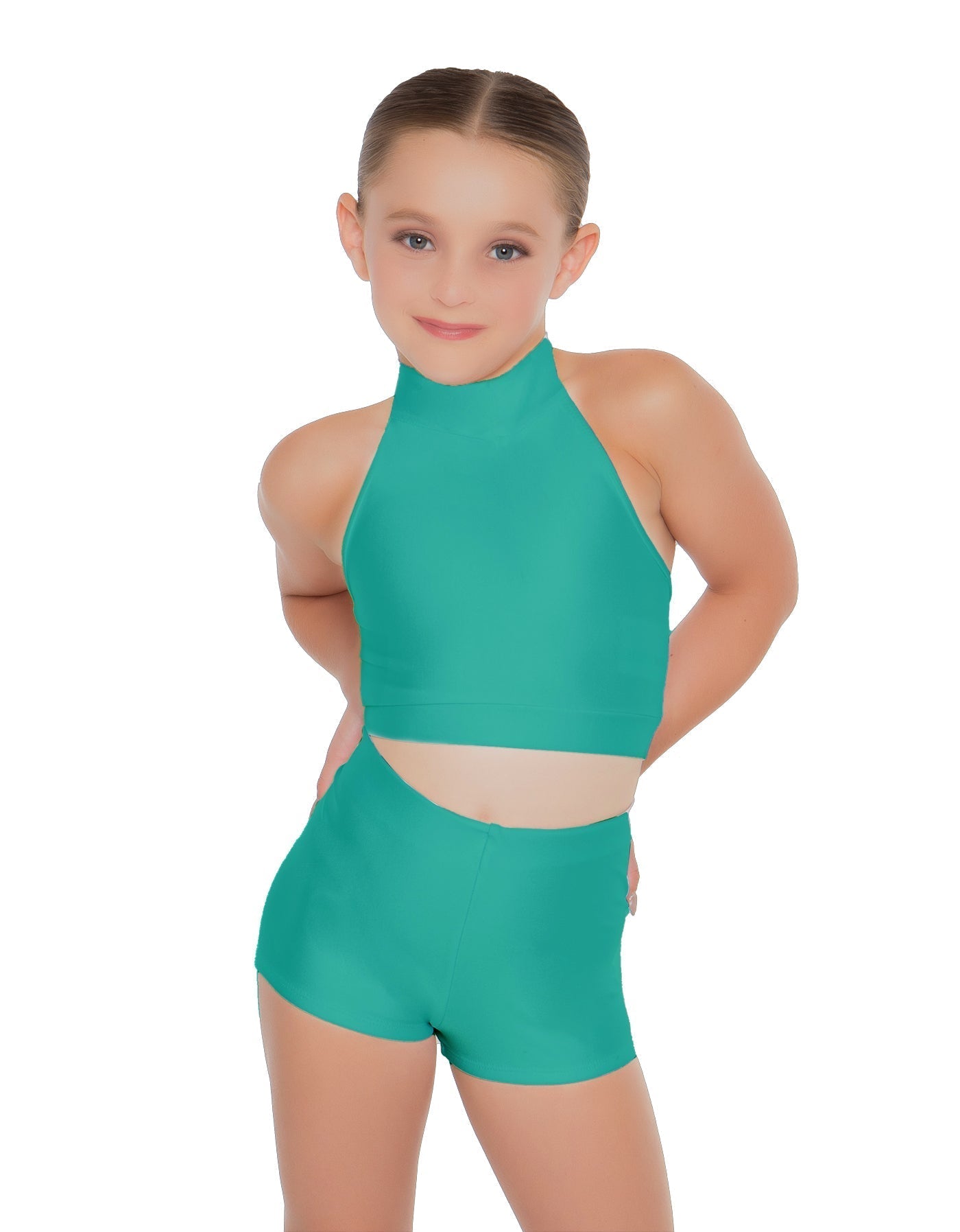 Solid Lycra Halter Crop Top