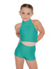 Solid Lycra Halter Crop Top