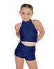 Solid Lycra Halter Crop Top