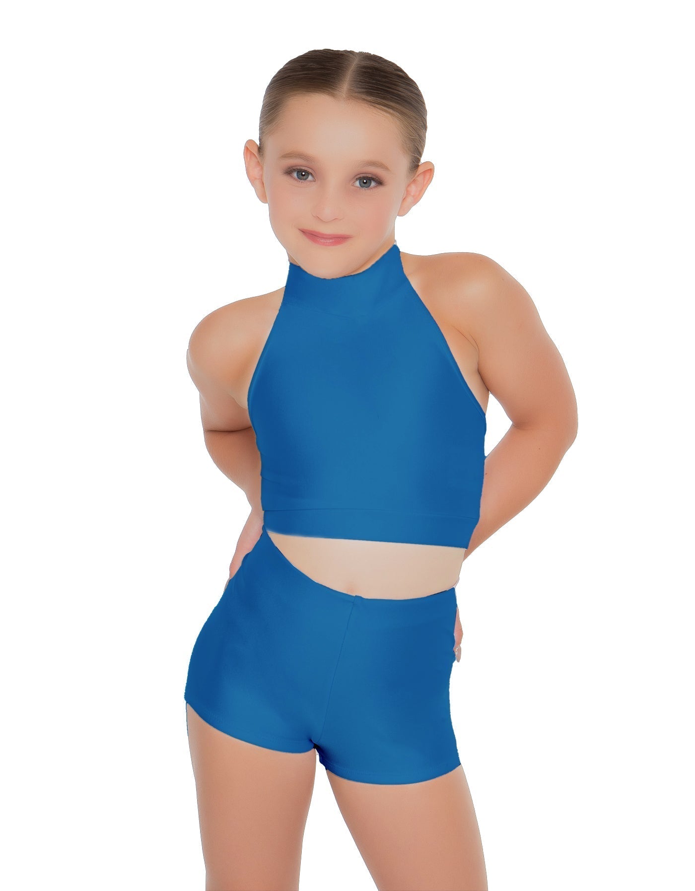 Solid Lycra Halter Crop Top
