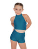 Solid Lycra Halter Crop Top