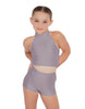 Solid Lycra Halter Crop Top