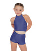 Solid Lycra Halter Crop Top