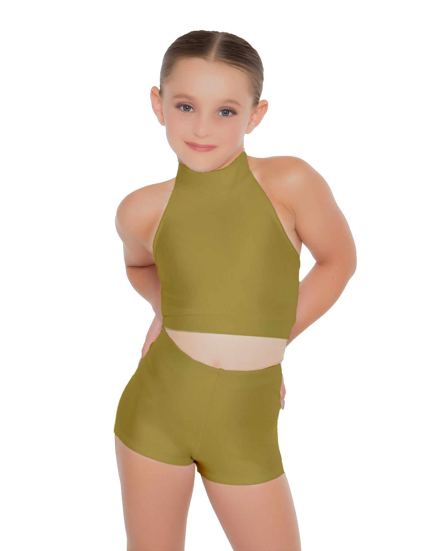 Solid Lycra Halter Crop Top