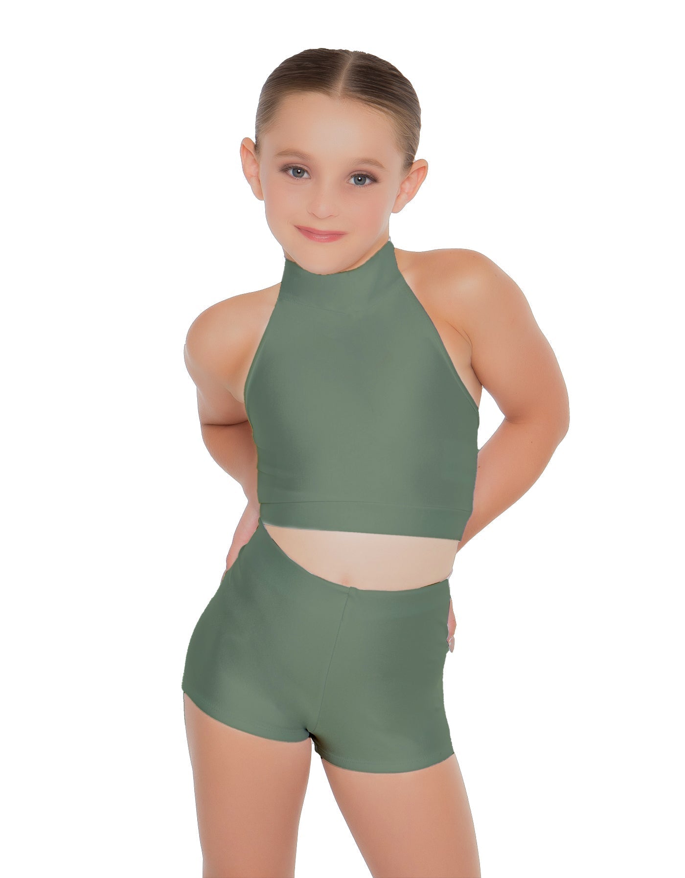 Solid Lycra Halter Crop Top