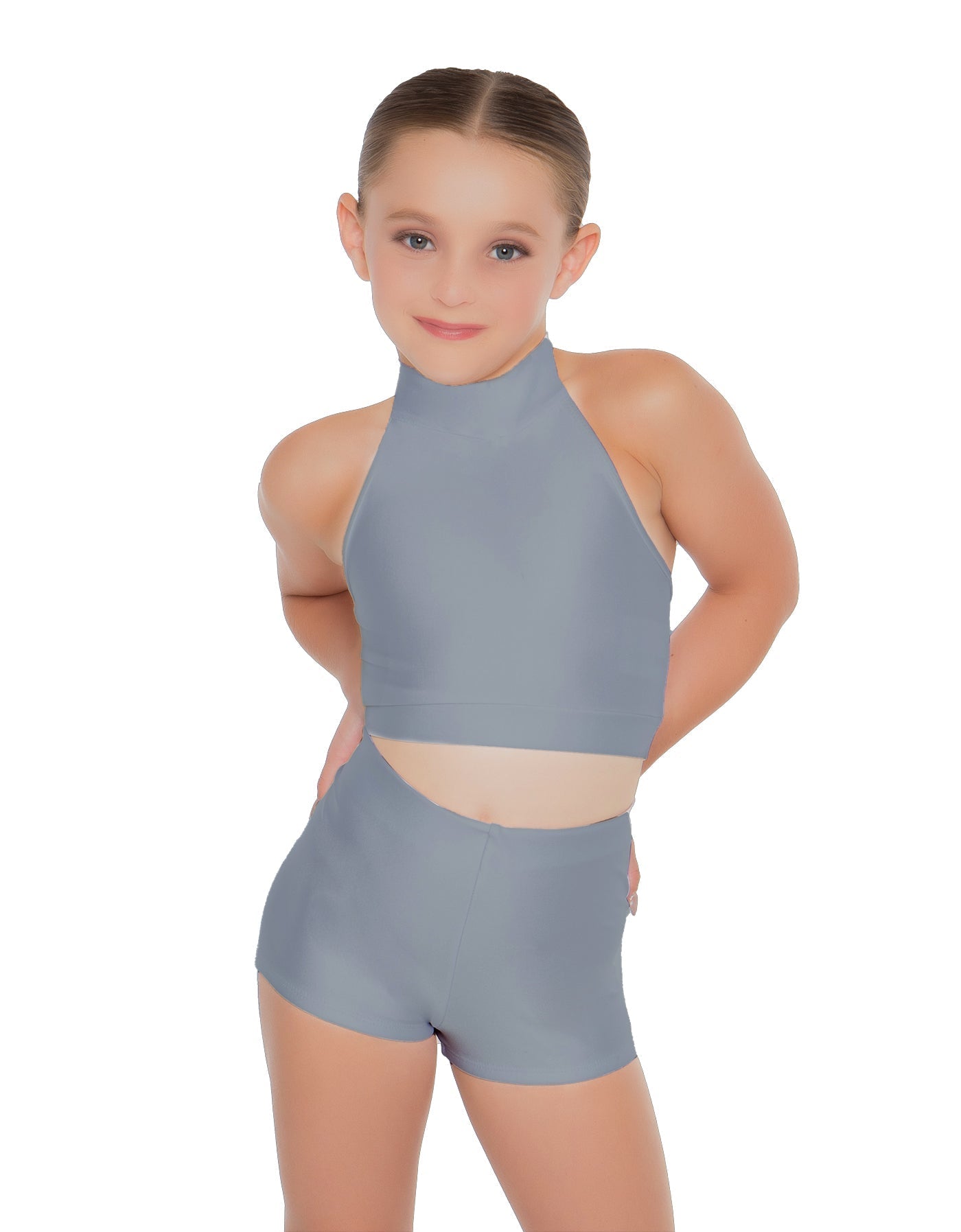 Solid Lycra Halter Crop Top