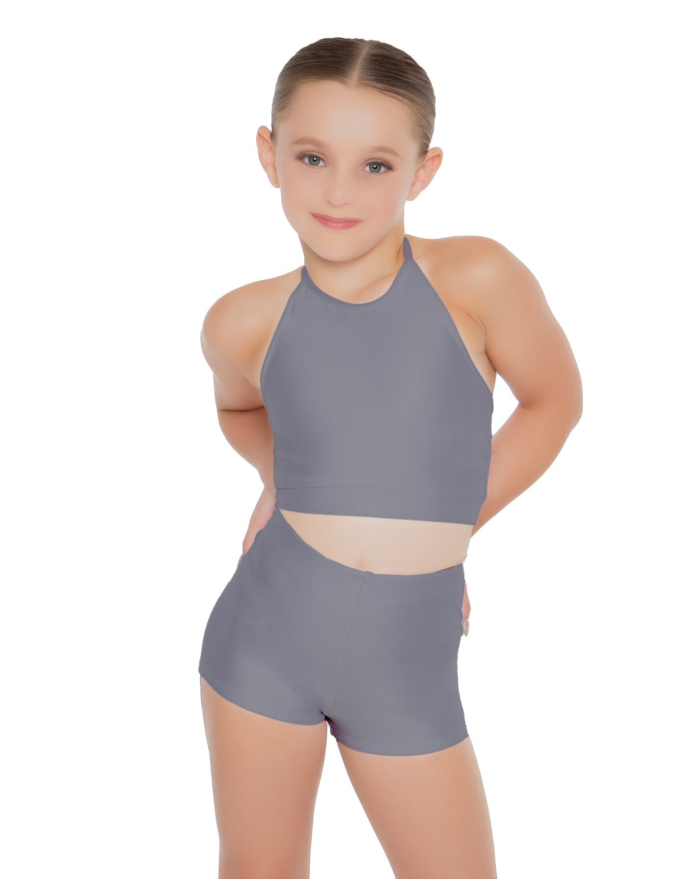Solid Lycra Halter Binding Crop Top
