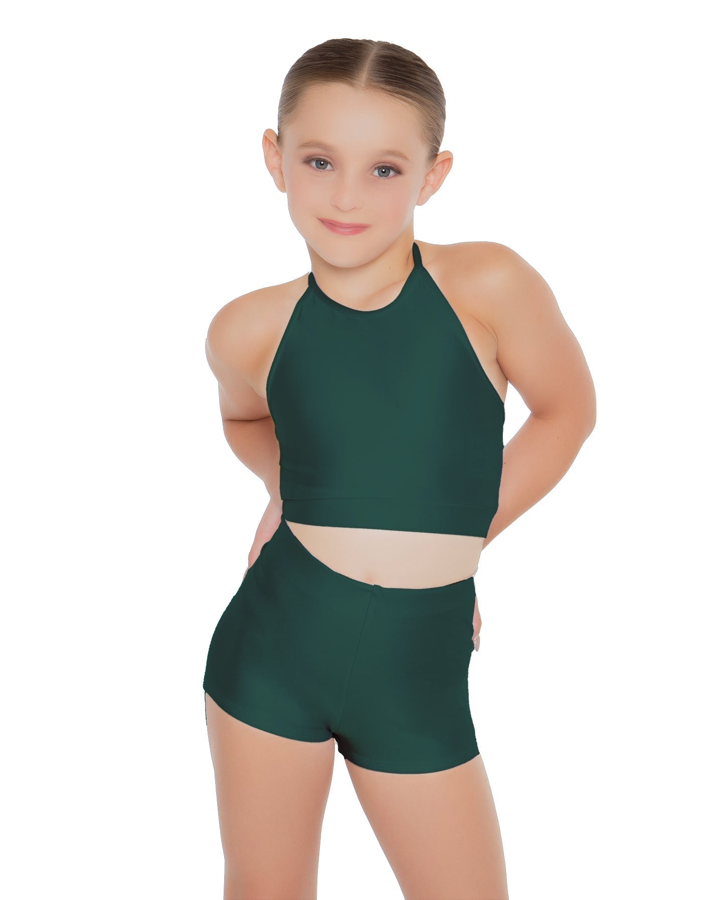 Solid Lycra Halter Binding Crop Top