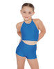 Solid Lycra Halter Binding Crop Top