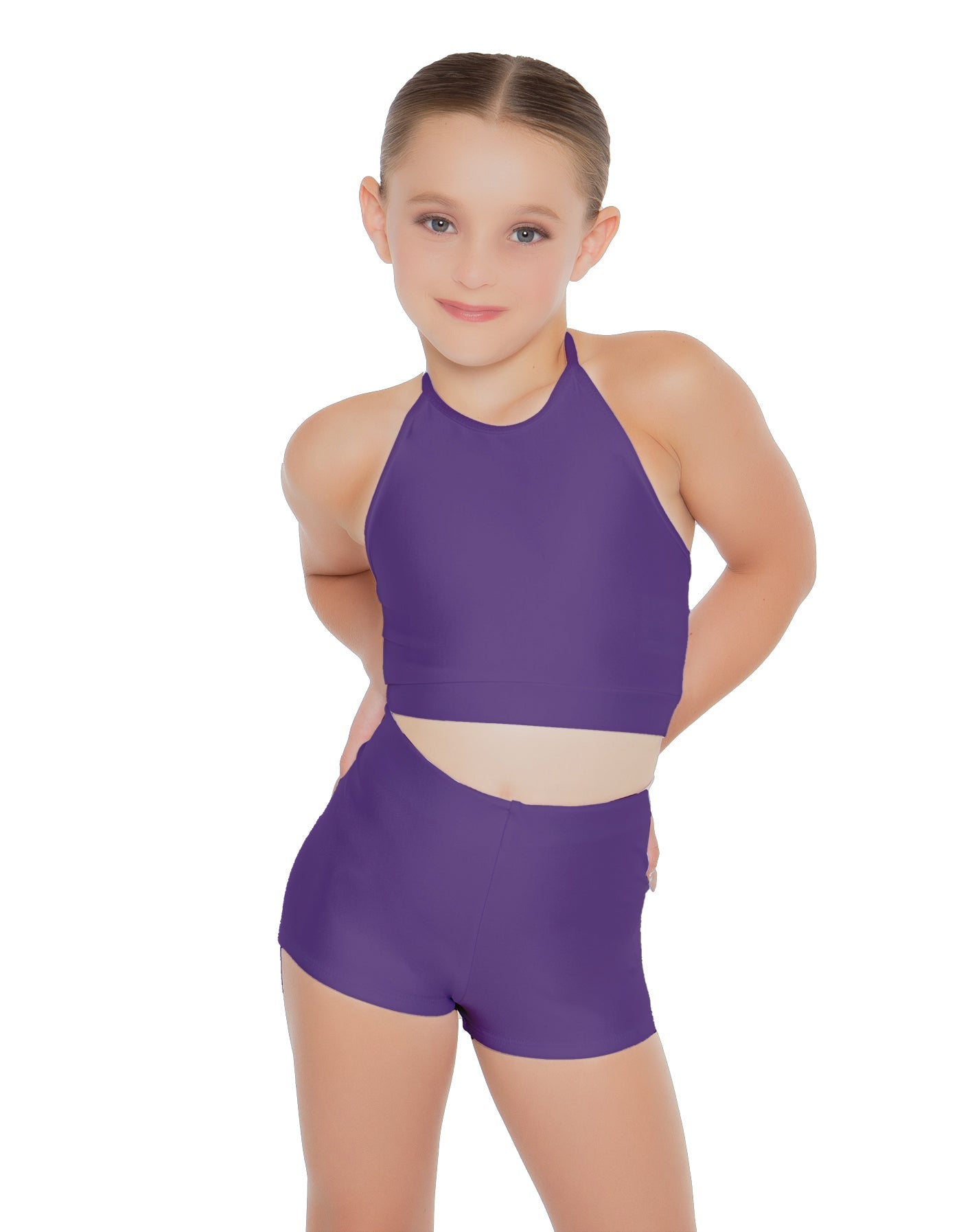 Solid Lycra Halter Binding Crop Top