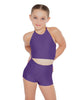 Solid Lycra Halter Binding Crop Top