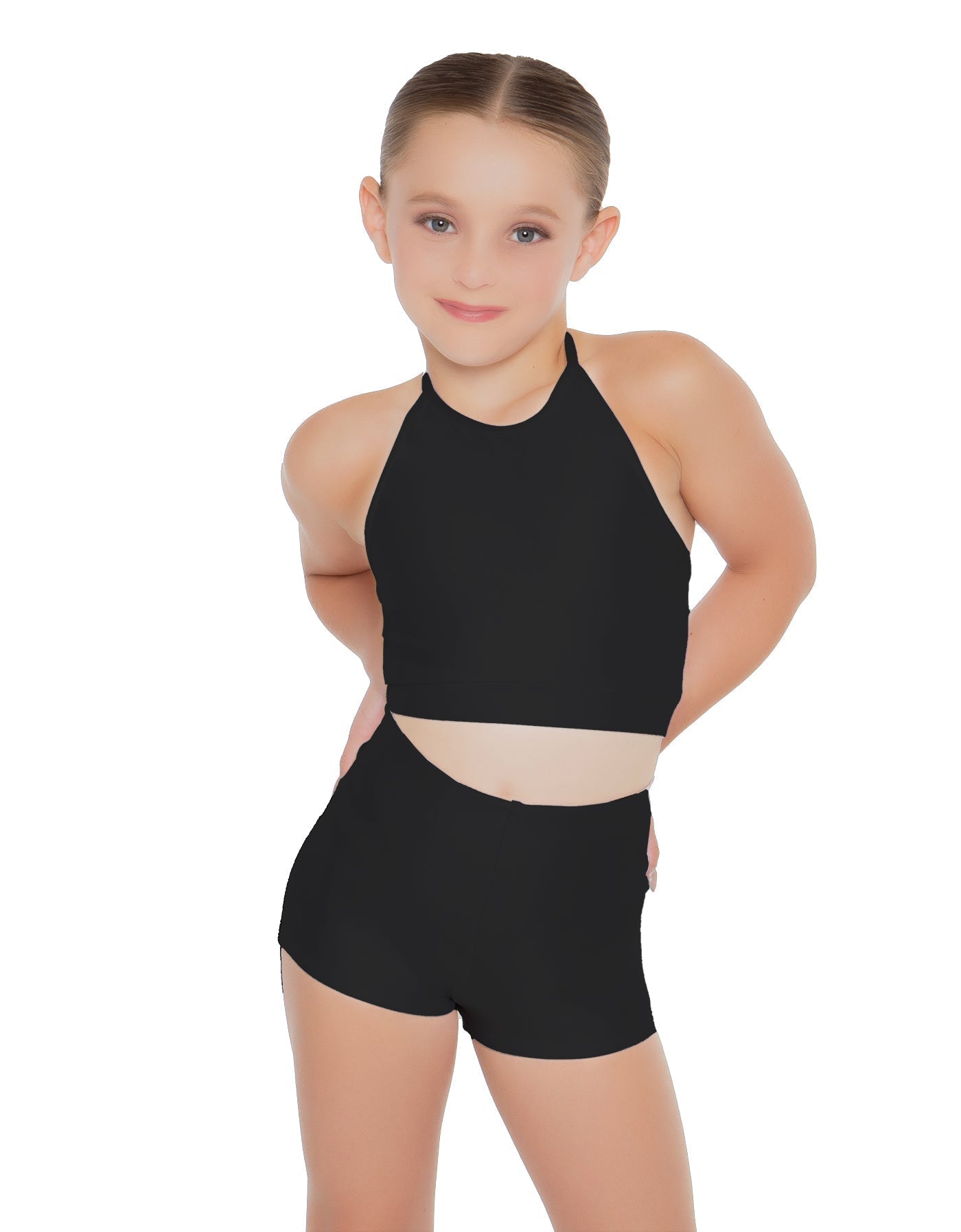 Solid Lycra Halter Binding Crop Top