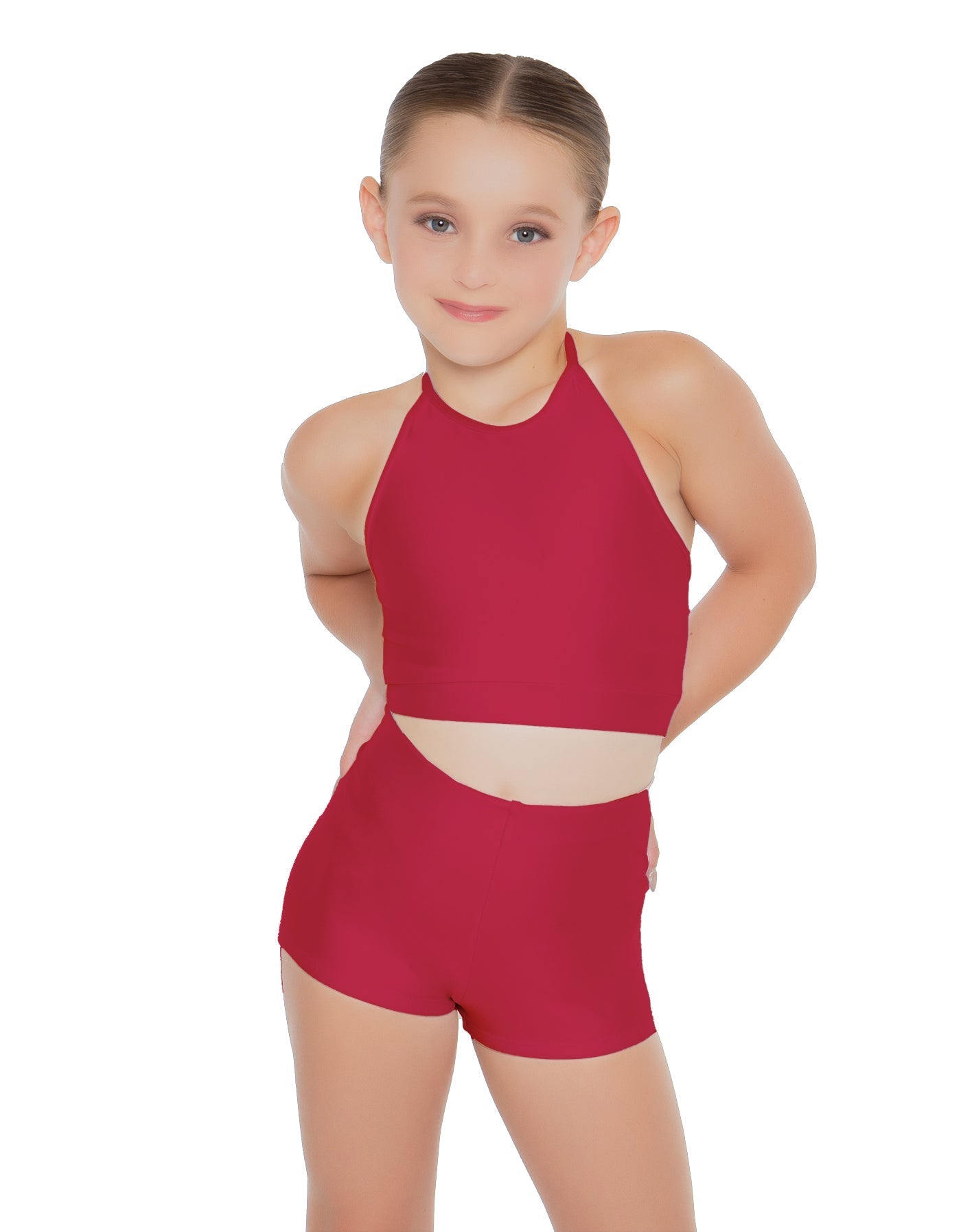 Solid Lycra Halter Binding Crop Top