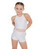 Solid Lycra Halter Binding Crop Top