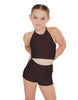 Solid Lycra Halter Binding Crop Top