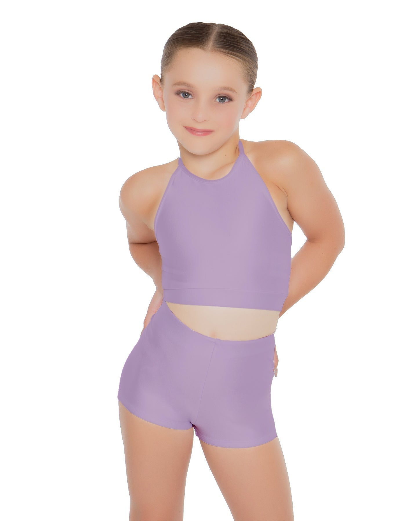 Solid Lycra Halter Binding Crop Top