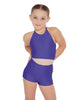 Solid Lycra Halter Binding Crop Top