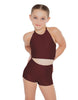 Solid Lycra Halter Binding Crop Top