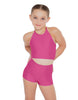 Solid Lycra Halter Binding Crop Top