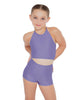 Solid Lycra Halter Binding Crop Top
