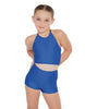 Solid Lycra Halter Binding Crop Top