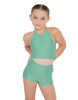 Solid Lycra Halter Binding Crop Top