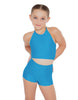 Solid Lycra Halter Binding Crop Top