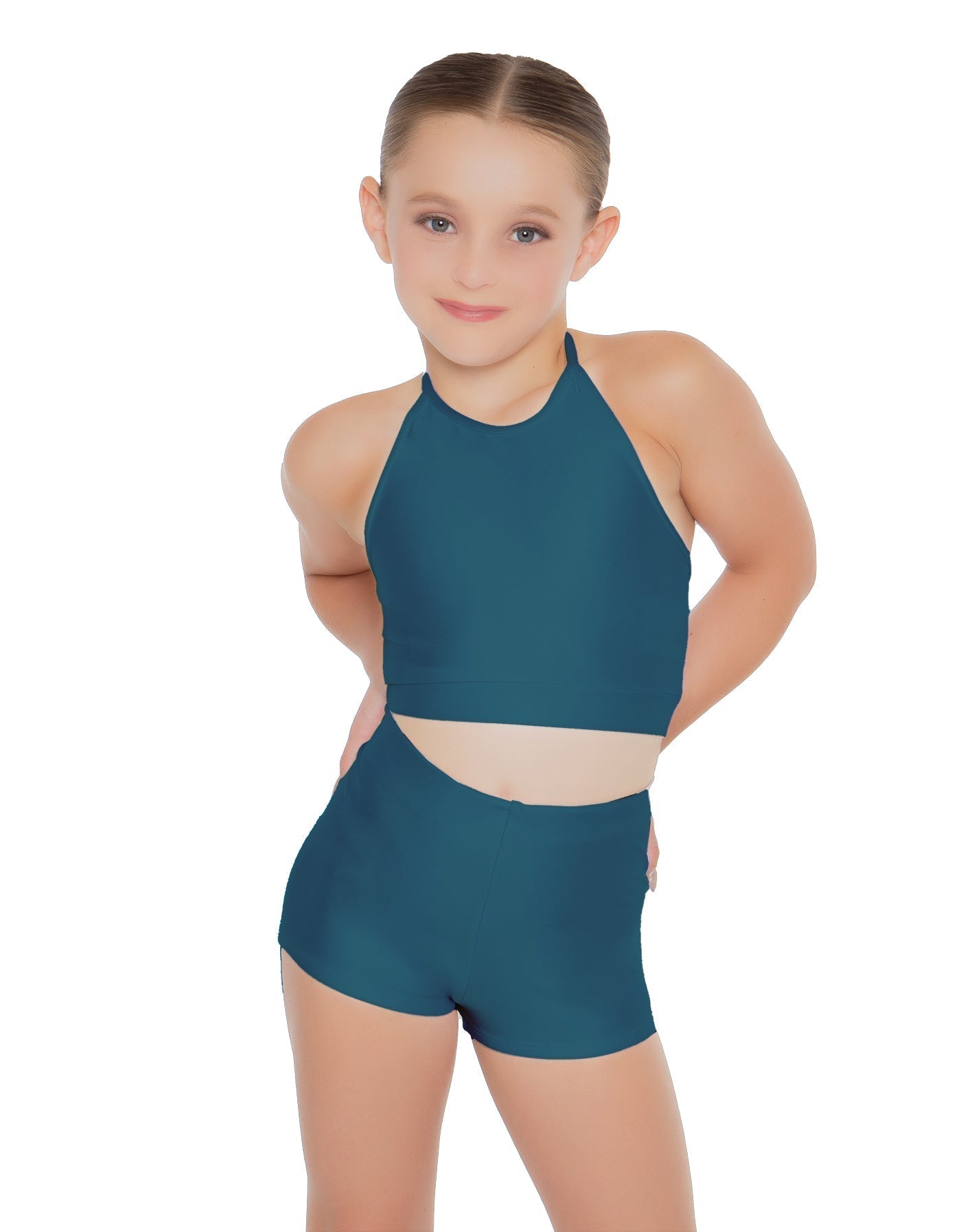 Solid Lycra Halter Binding Crop Top