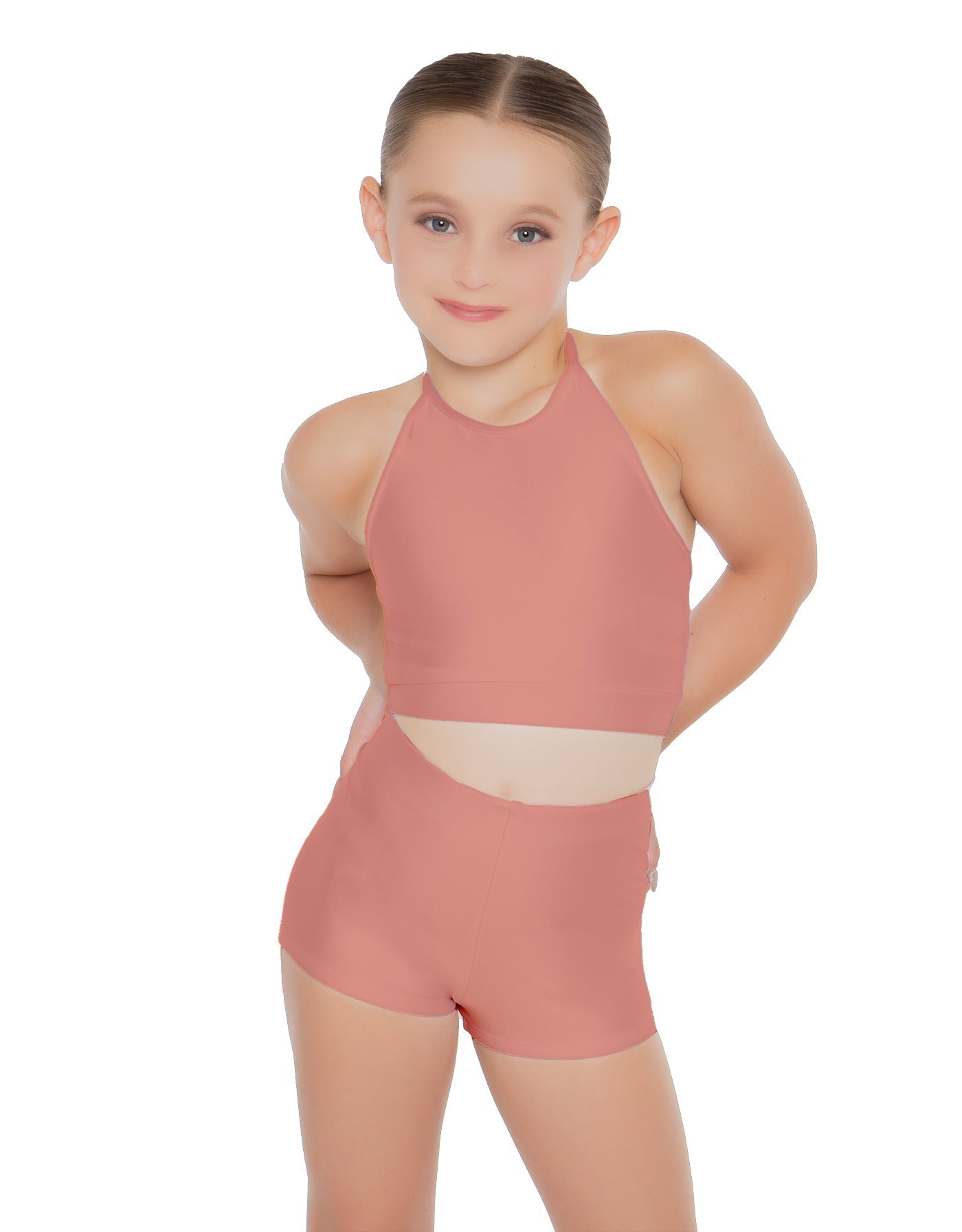 Solid Lycra Halter Binding Crop Top
