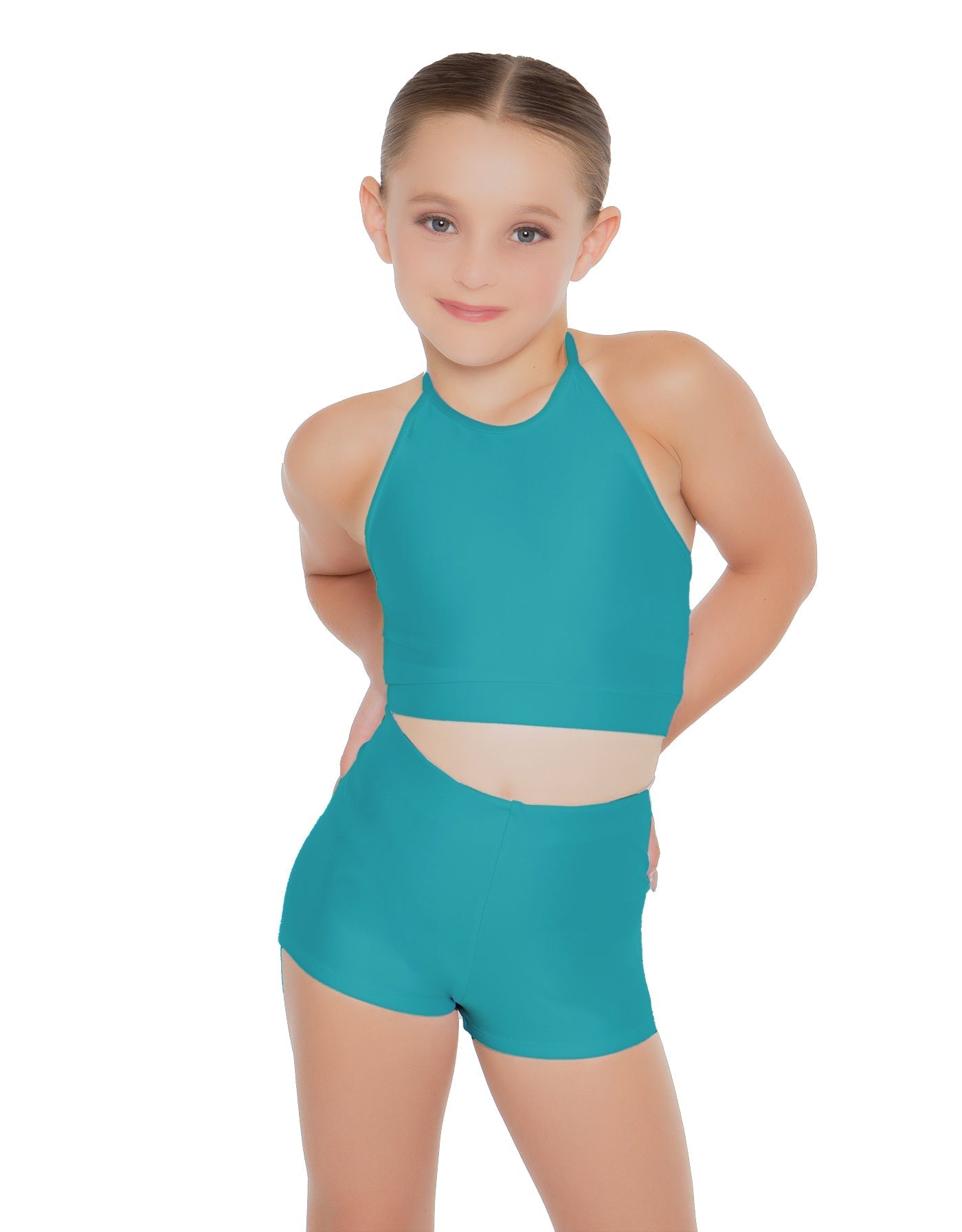 Solid Lycra Halter Binding Crop Top