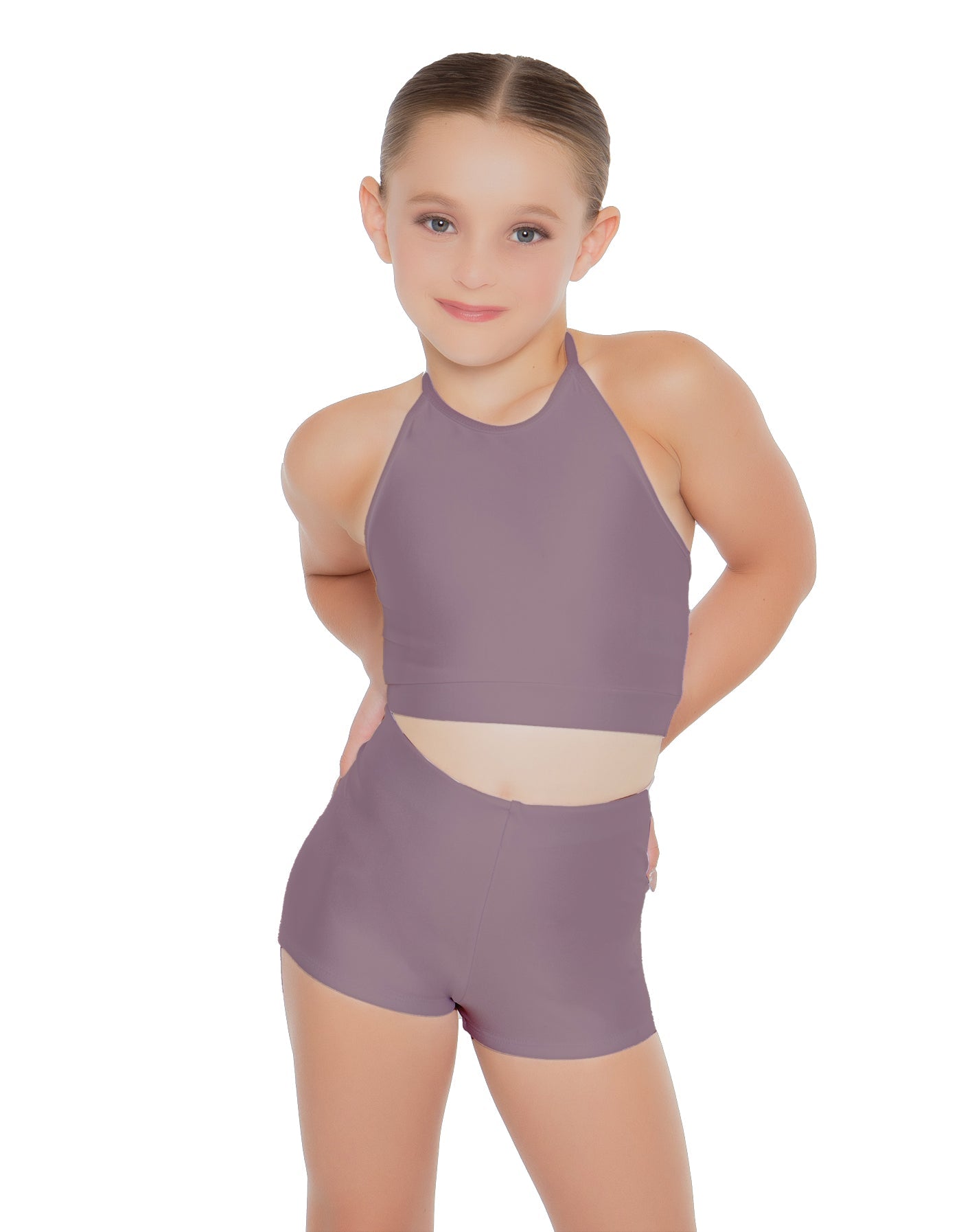 Solid Lycra Halter Binding Crop Top