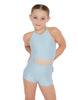 Solid Lycra Halter Binding Crop Top