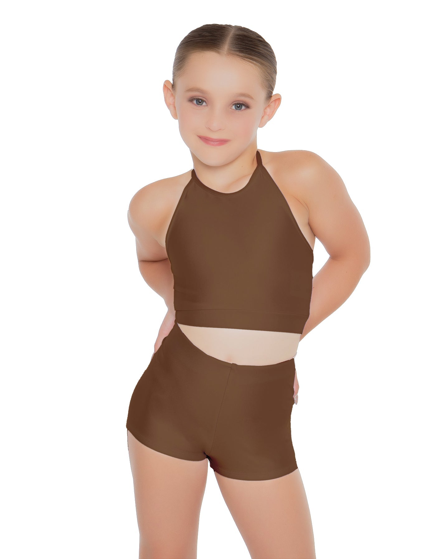 Solid Lycra Halter Binding Crop Top