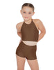 Solid Lycra Halter Binding Crop Top
