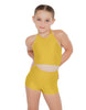 Solid Lycra Halter Binding Crop Top