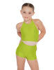 Solid Lycra Halter Binding Crop Top