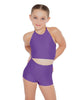 Solid Lycra Halter Binding Crop Top