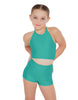 Solid Lycra Halter Binding Crop Top