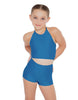 Solid Lycra Halter Binding Crop Top